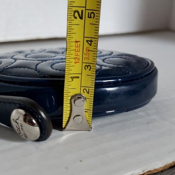 Coach Navy Leather Pouch Coin Wallet Change Purse Accessory Case BAG WOMEN'S - Picture 6 of 16